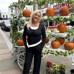 Asymmetric Hem Top And Wide Leg Trouser Set