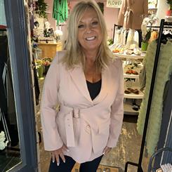 Tailored Blazer With Buckle- Rose